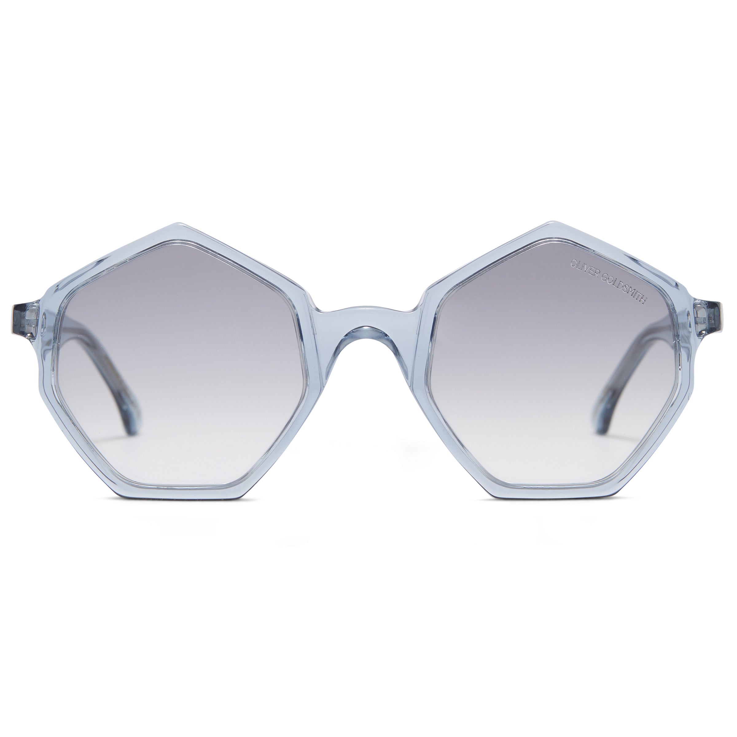Light Blue Hexagon Sunglasses with light Lens Tint