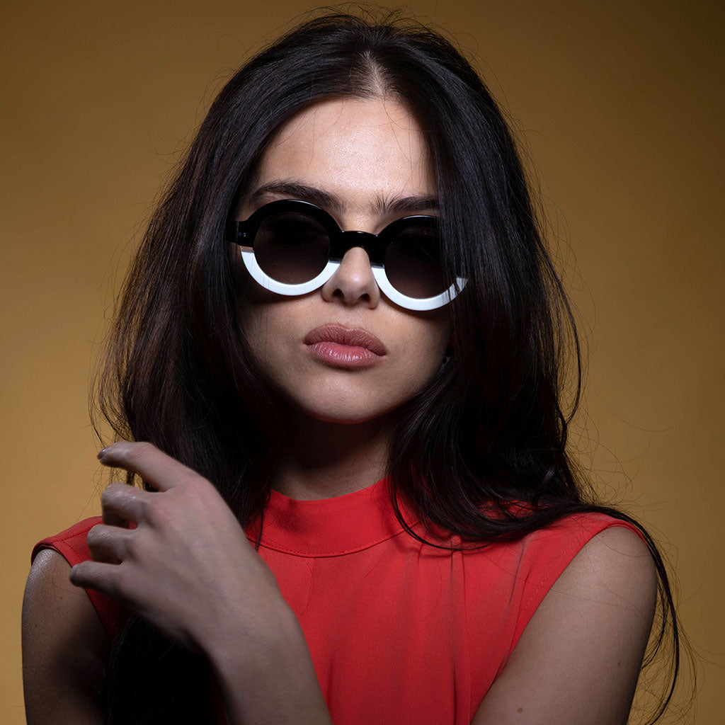 two tone round 1930s sunglasses